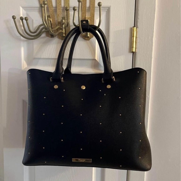 LADIES ALL LEATHER PURSE. BEAUTIFUL WITH GOLD PEARLS - Picture 3 of 3